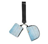 Tabla náutica vintage con forma de estrella de mar,Bolso de muñeca para deportes al aire libre, monedero portátil, cartera de muñeca con llavero desmontable