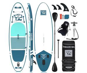 Tabla Paddle Surf Hinchable TIGERXBANG Paddle Board 320x82x15cm con Accesorios Premium Tabla Sup, PadelSurf Stand Up Padding para Adultos/Niños con Remo Doble Uso, Asiento Kayak,Defender-Pro Azul