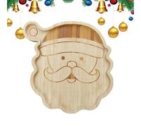 Tabla Para Charcutería - Madera 19,6x19x1,7cm | Bandeja Para Servir De Madera De Papá Noel Navideño | Platos Para Servir | Platos Navideños Para Entretener A La Fiesta Navideña Banquete Picni