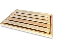 Tabla para cortar pan con recogemigas, tabla cortadora de pan - tabla para cortar pan con rejilla extraíble para recoger migas, hecho de madera gran capacidad, renovable madera natural (35x25)