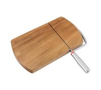 Tabla para cortar queso con cortaalambres - rebanador de queso madera de acacia | Tabla para cortar frutas, jamón y , utensilio de cocina divisor de acero inoxidable, 23,3x21,2x2,4 cm, color made