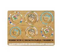 Tabla para crear joyas, tabla para cuentas de madera - Tabla para hacer pulseras con cuentas | Bandeja de diseño para pulsera con collar de madera con medidas y graduaciones para realizar
