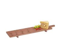 Tabla para queso XXL con mango - 88 x 26 cm - Tabla de madera para queso con soporte, bandeja para servir tapas naturales con asa, apta para alimentos