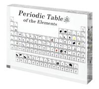 Tabla periódica acrílica, 83 muestras de elementos reales incluidas, exhibición educativa para profesores de química, entusiastas de la ciencia y amantes