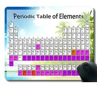 Tabla periódica coloreada de la alfombrilla de ratón Gaming de los elementos, alfombrillas de ratón temáticas de Sand Beach con borde cosido