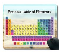 Tabla periódica Coloreada de la Alfombrilla de ratón Gaming de los Elementos, Alfombrillas de ratón temáticas de Sand Beach con Borde Cosido