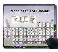 Tabla periódica de color de los elementos Gaming Mouse Pad, Purple Flower Starry Sky Beach Alfombrillas temáticas con borde cosido