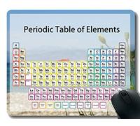 Tabla periódica de Elementos Gráfico de química de la Ciencia Alfombrilla de ratón para Juegos, Alfombrillas de ratón con temática de Agua de mar de Corfú con Borde Cosido