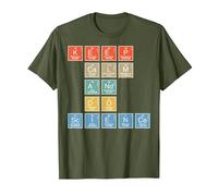 Tabla Periódica Mantener la Calma y Hacer Ciencia Camiseta, Hombre, Verde Oliva, M