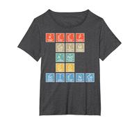Tabla Periódica Mantener la Calma y Hacer Ciencia Camiseta, Mujer Tallas Grandes, Jaspeado Oscuro, 2XL Grande