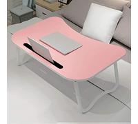 Tabla portátil de la Tabla computadora, Bandeja Desayuno sofá Plegable, Mesa Cama Ajustable, Soporte Cuaderno para el Suelo, 4Colors(Pink)