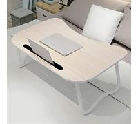 Tabla portátil de la Tabla computadora, Bandeja Desayuno sofá Plegable, Mesa Cama Ajustable, Soporte Cuaderno para el Suelo, 4Colors(White)