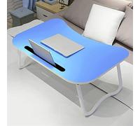 Tabla portátil de la Tabla computadora, Bandeja Desayuno sofá Plegable, Mesa Cama Ajustable, Soporte Cuaderno para el Suelo, 4Colors(Blue)