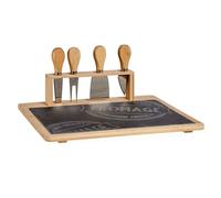 Tabla quesos bambu y pizarra con 4 cuchi colección KINVARA
