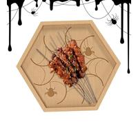 Tabla Quesos Halloween Plato Madera Espeluznante Comida Suministros Fiestas | Tabla de Servir Para Mesa Del Hogar Escritorio Cocina De Vacaciones Telaraña