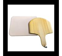 Tabla redonda de madera para Pizza con bandeja para hornear Pizza manual, tabla para cortar piedra, plato para