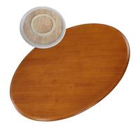 Tabla redonda giratoria de 360°, bandeja giratoria de madera silenciosa para cocina y mesa de comedor, 100 cm, color té, perfecta para entretenimiento y decoración del hogar