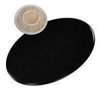 Tabla redonda giratoria de 360°, bandeja giratoria silenciosa para cocina y comedor, encimera de madera, plato redondo negro de 30 pulgadas, perfecto para entretenimiento y servir