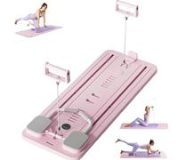 Tabla reformadora de pilates plegable con rodillo abdominal, máquina de ejercicio abdominal, tabla de pilates multifuncional para entrenamientos en casa, entrenador de núcleo de pilates de cuerpo