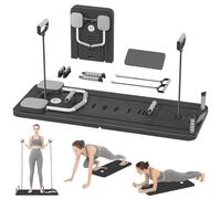 Tabla reformadora de pilates plegable multiusos para el hogar, tabla de pilates 5 en 1, para pilates, equipo de pilates (negro)