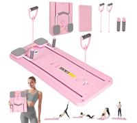 Tabla reformadora de pilates portátil, multiuso, plegable, equipo de gimnasio en casa para entrenamiento de núcleo/espalda/brazo/piernas, regalo de fitness (rosa)
