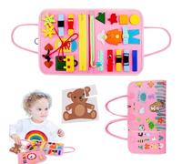 Tabla sensorial - Tabla de aprendizaje de fieltro para niños, juguetes para desarrollar habilidades vitales, tableros de actividad motriz fina, diseño de juego interactivo y tranquilo, suministros