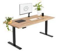 Tablakala - Escritorio Elevable Eléctrico | Tablero 160x80 cm Roble | Patas Negras | Ajustable en Altura 71-121 cm | Standing Desk Ergonómico, Mesa Elevable