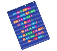 Tablas de bolsillo estándar, soporte de tiras de oraciones, gráficos de bolsillo interactivos y versátiles para práctica de vocabulario, ortografía, gráficos de bolsillo estándar para colgar en la