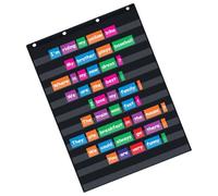 Tablas de bolsillo estándar, soporte de tiras de oraciones, gráficos de bolsillo interactivos y versátiles para práctica de vocabulario, ortografía, gráficos de bolsillo estándar para colgar en la