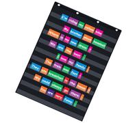 Tablas de bolsillo estándar transparentes de 10 bolsillos para colgar en la pared para lecciones de profesores en un aula o uso doméstico, para colgar en la pared estándar