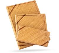 Tablas De Cortar Cocina en Madera Chorus - Juego de 3 Piezas en Madera de Bambú Para Picar - Ideal Para Carnes, Verduras, Queso y Pan (Premium Chic Bamboo)