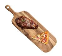 Tablas de cortar de madera para la cocina - Tabla de servir de madera con asa, platos reversibles para servir carne, para comercio, camping, restaurante