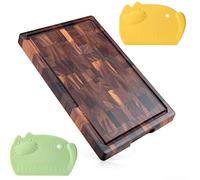 Tablas De Cortar Grandes De Madera Pre-Aceitadas Para Cortar Carne, Pescado, Verduras, Frutas, Queso Y Pan Con Cortador De Fideos(42 * 30 * 2.5cm)