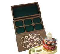 Tablas de perlas - Bandeja clasificadora de madera | Organizador de perlas con tapa para la fabricación de joyas y soporte magnético para agujas, para arte, manualidades, diseño de joyas, tablas de