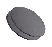 Tablas de Pizarra Premium | Platos de Piedra Negra para Aperitivos | Bandejas de Sushi y Tapas | Estilo Moderno | Resistente al Desgaste| Ideal para cualquier Evento | Redonda Ø32 cm | 2 Unidades