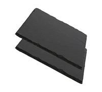 Tablas de Pizarra Premium | Platos de Piedra Negra para Aperitivos | Bandejas de Sushi y Tapas | Estilo Moderno | Resistente al Desgaste| Ideal para cualquier Evento | 20x20x0.8 cm | 2 Unidades