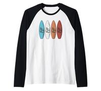 Tablas de Surf con temática de Coco Camiseta Manga Raglan