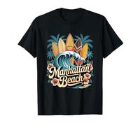 Tablas de surf Manhattan Beach, arte retro de South Bay Camiseta