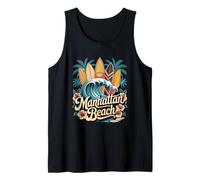 Tablas de surf Manhattan Beach, arte retro de South Bay Camiseta sin Mangas