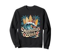 Tablas de surf Manhattan Beach, arte retro de South Bay Sudadera