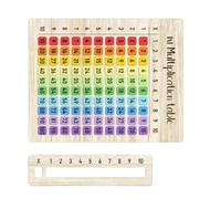 Tablas interactivas de aprendizaje de multiplicación de boj con colores coloridos, perfectas para la escuela en casa y el aula, tablero de multiplicación de madera