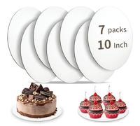 Tablas para Tartas 25,4 cm, 7 pcs Redondas,Platos para Tartas Impermeables y a Prueba de Aceite,Base para Tartas Corrugada Resistente,Bricolaje de Tartas,Postres Manualidades