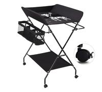 Table a Langer Bebe - Cambiador plegable para bebé, portátil, regulable en altura, con cesta para toallas, carga máxima de 15 kg, apta para bebés menos de 12 meses
