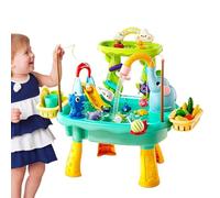 Table Activités Aquatiques - PP 60CM Jouet Évier Cuisine Électronique | Table Eau Jeu Avec Robinet Pompe Automatique Pêche Accessoires Pour 1-8 ANS Jardin Plage Maison Salle De Bain