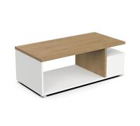 Table basse rectangulaire ACCESS - 3 Niches - Décor chene Hamilton et blanc - L 91,8 x P 50 x H 36 cm - DEMEYERE