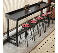 Table Basse rectangulaire de Bar, Table de Pub Moderne en Bois, idéale pour la Cuisine, le Salon, la Salle à Manger ou un café. Facile à Assembler. (Noir, 160,1 x 40 x 104 cm)