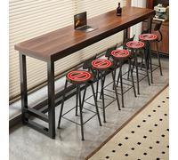 Table Basse rectangulaire de Bar, Table de Pub Moderne en Bois, idéale pour la Cuisine, le Salon, la Salle à Manger ou un café. Montage facile. (Noyer, 180 x 30 x 104 cm)