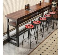 Table Basse rectangulaire de Bar, Table de Pub Moderne en Bois, idéale pour la Cuisine, le Salon, la Salle à Manger ou un café. Montage facile. (Noyer, 140 x 30,1 x 104 cm)