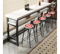 Table Basse rectangulaire Style Bar, Table de Pub Moderne en Bois, idéale pour la Cuisine, le Salon, la Salle à Manger ou un café. Montage facile. (Blanc, 140 x 40,1 x 104 cm)