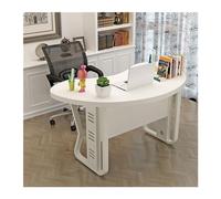 Table d'étude Bureau d'écriture Inicio Pc Mesa Boss Desk Escritorio de Oficina Crescent ARC Mesa de tendero Individual Escritorio para PC Gamer(Blanco,120x80x75cm)